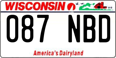 WI license plate 087NBD