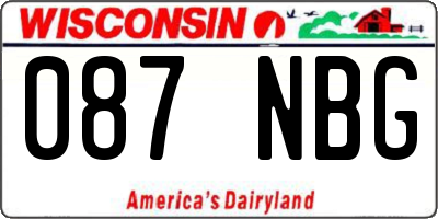 WI license plate 087NBG