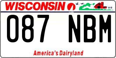 WI license plate 087NBM