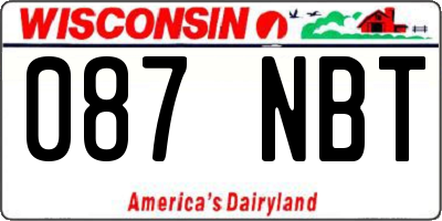 WI license plate 087NBT