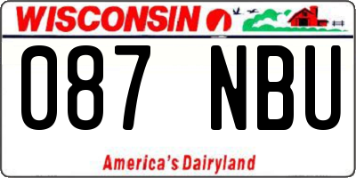 WI license plate 087NBU