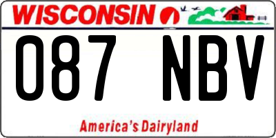 WI license plate 087NBV