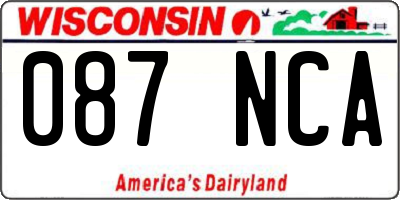 WI license plate 087NCA