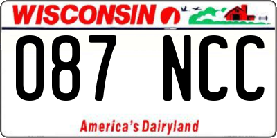 WI license plate 087NCC