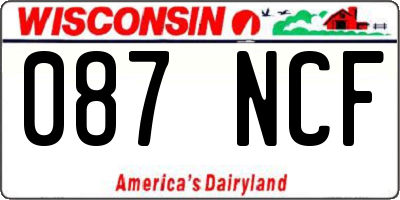 WI license plate 087NCF