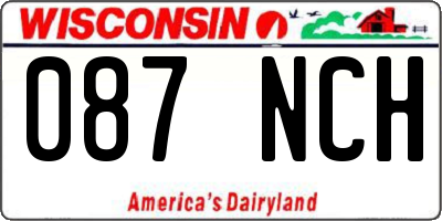 WI license plate 087NCH