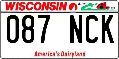 WI license plate 087NCK
