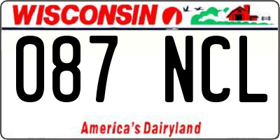 WI license plate 087NCL
