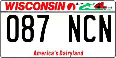 WI license plate 087NCN