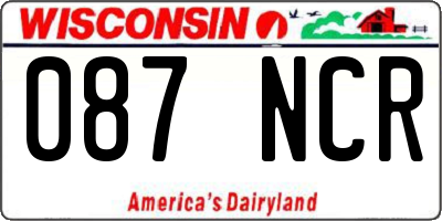 WI license plate 087NCR