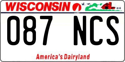 WI license plate 087NCS