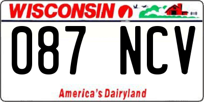 WI license plate 087NCV