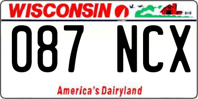WI license plate 087NCX