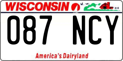 WI license plate 087NCY