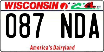 WI license plate 087NDA