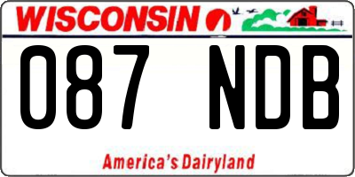 WI license plate 087NDB