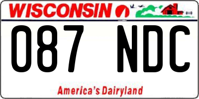 WI license plate 087NDC