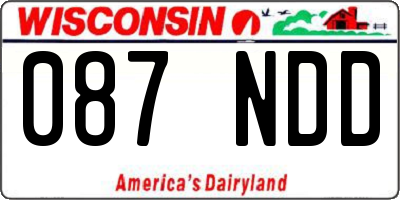 WI license plate 087NDD