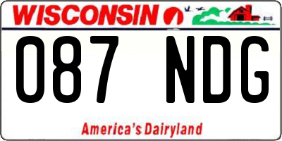 WI license plate 087NDG