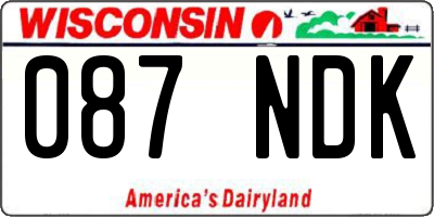 WI license plate 087NDK