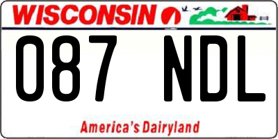 WI license plate 087NDL