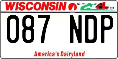 WI license plate 087NDP