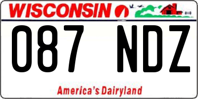 WI license plate 087NDZ