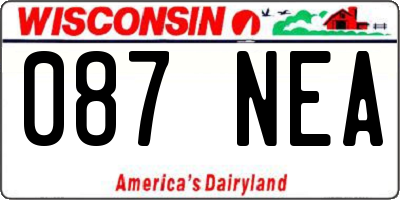 WI license plate 087NEA