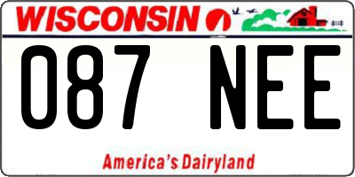 WI license plate 087NEE