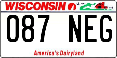 WI license plate 087NEG