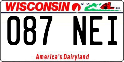WI license plate 087NEI