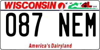 WI license plate 087NEM