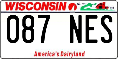 WI license plate 087NES