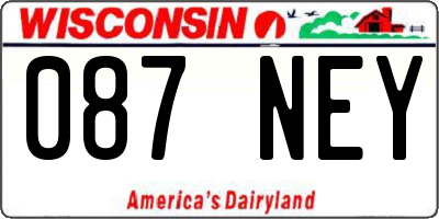WI license plate 087NEY