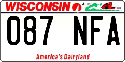 WI license plate 087NFA