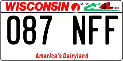 WI license plate 087NFF