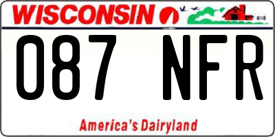 WI license plate 087NFR