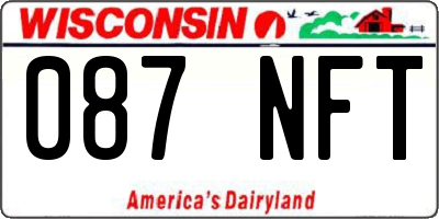 WI license plate 087NFT