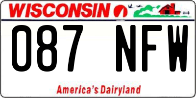 WI license plate 087NFW