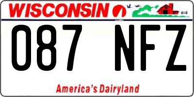 WI license plate 087NFZ