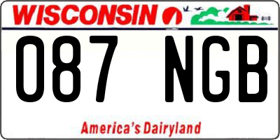 WI license plate 087NGB