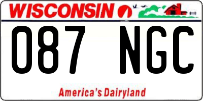 WI license plate 087NGC