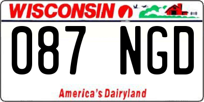 WI license plate 087NGD