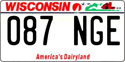 WI license plate 087NGE