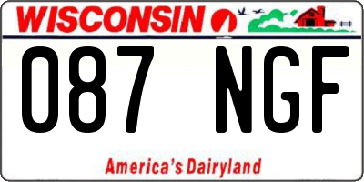 WI license plate 087NGF
