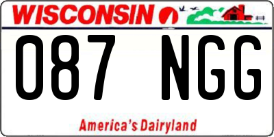 WI license plate 087NGG