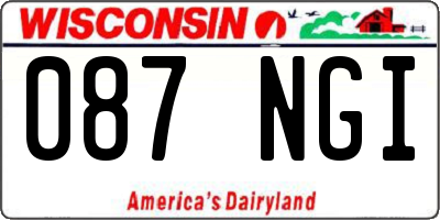 WI license plate 087NGI