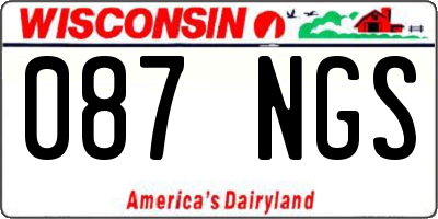 WI license plate 087NGS