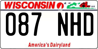 WI license plate 087NHD
