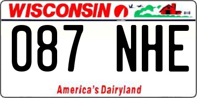 WI license plate 087NHE